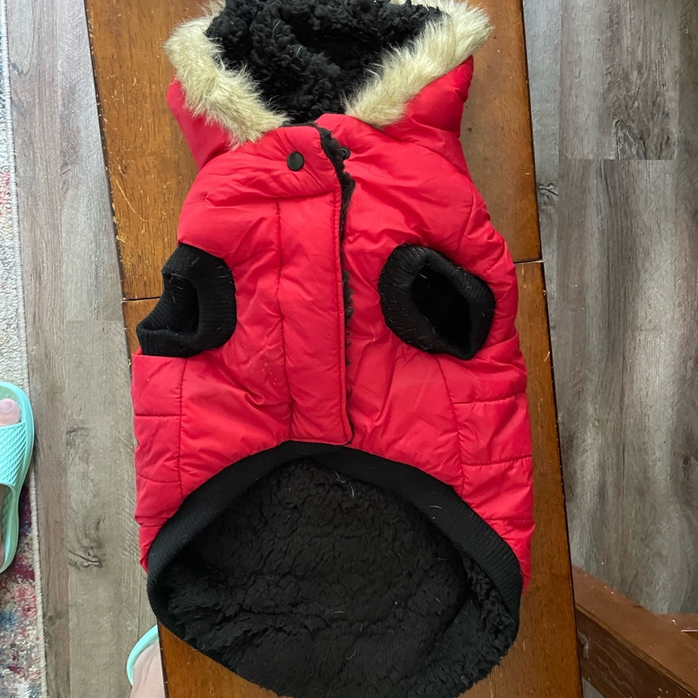 Two Red Size L Winter Dog Coats